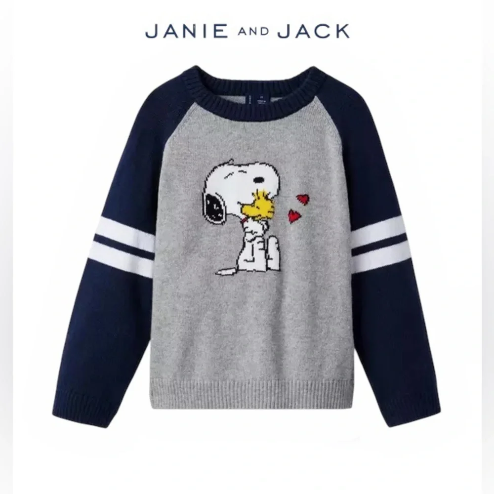 🛍️SALE🛍️ Janie and Jack Sweater PEANUTS™ Snoopy And Woodstock Sweater - Picture 1 of 6
